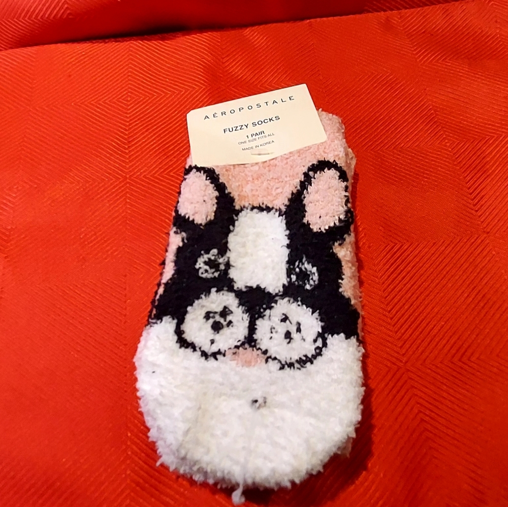 Aeropostale Fuzzy Socks - Black and White